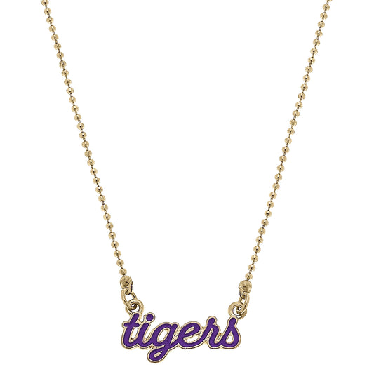 Women's Clemson Tigers Enamel Script Necklace