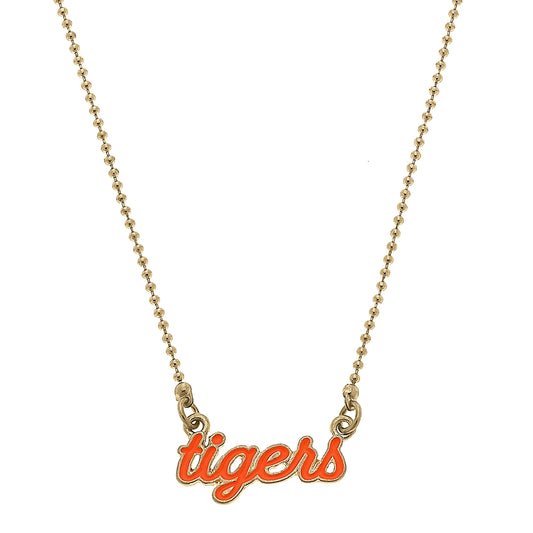 Women's Auburn Tigers Enamel Script Necklace