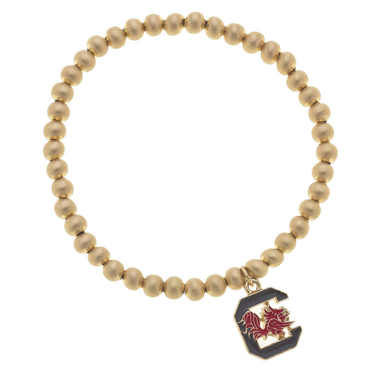 Women's South Carolina Gamecocks Enamel Logo Ball Bead Stretch Bracelet