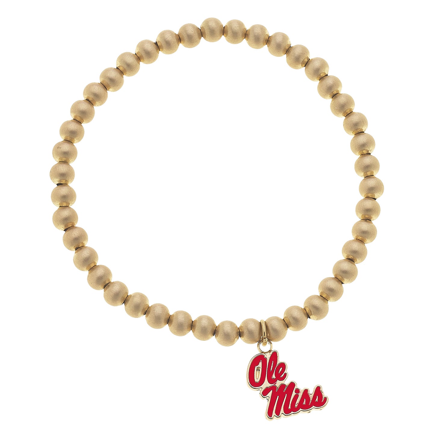 Women's Ole Miss Rebels Enamel Logo Ball Bead Stretch Bracelet
