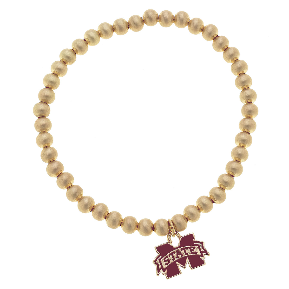 Women's Mississippi State Bulldogs Enamel Logo Ball Bead Stretch Bracelet