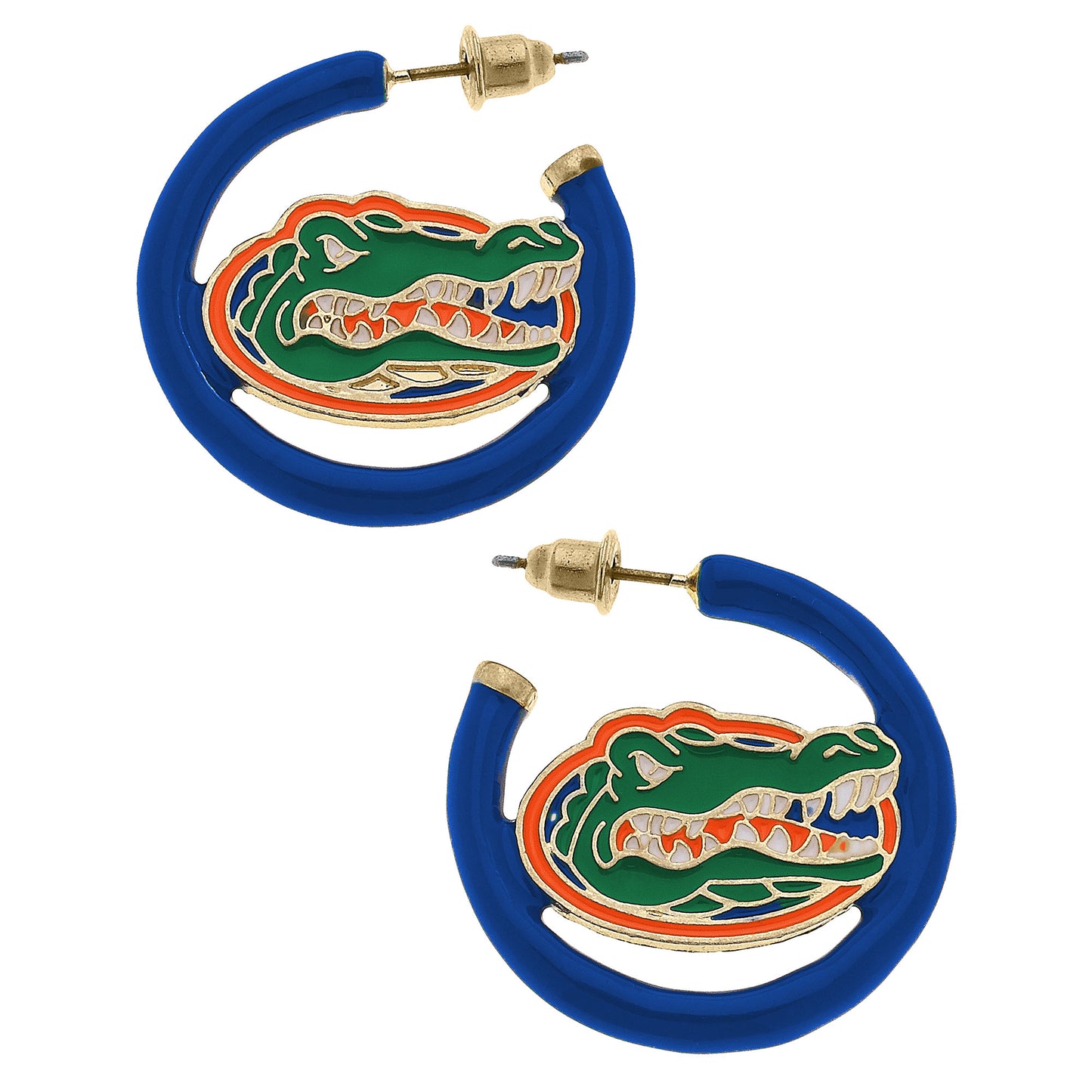 Women's Florida Gators Enamel Logo Open Hoop Earring