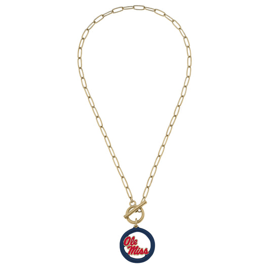 Women's Ole Miss Rebels 16" Enamel Toggle Necklace