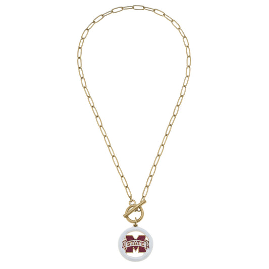 Women's Mississippi State Bulldogs 16" Enamel Toggle Necklace