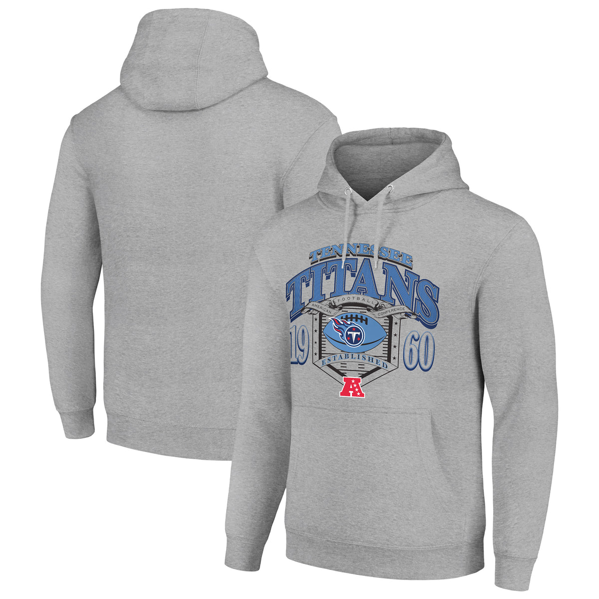 Men's Starter Heather Gray Tennessee Titans 80s Retro Pullover Hoodie