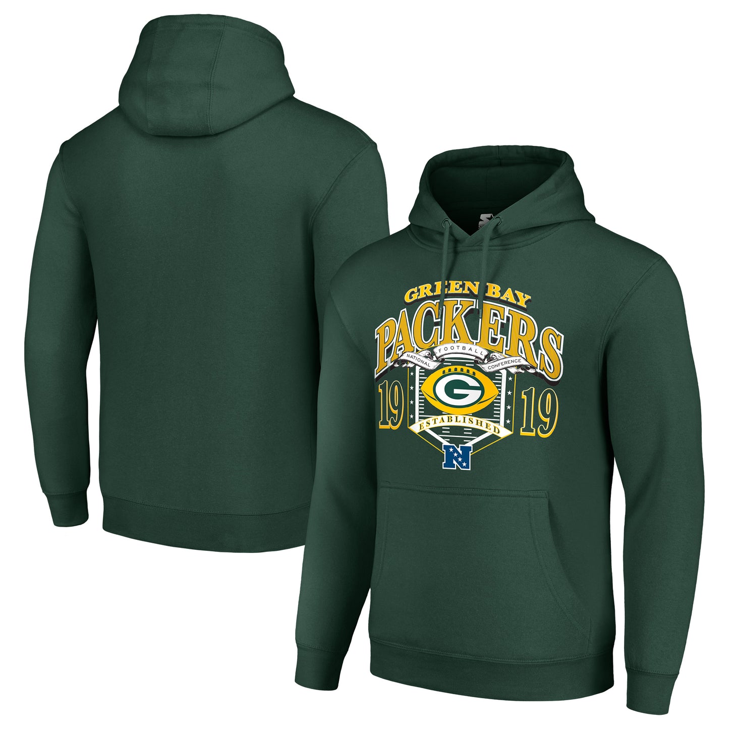 Men's Starter Green Green Bay Packers 80s Retro Pullover Hoodie