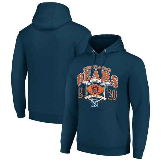 Men's Starter Navy Chicago Bears 80s Retro Pullover Hoodie