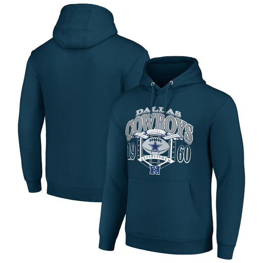 Men's Starter Navy Dallas Cowboys 80s Retro Pullover Hoodie