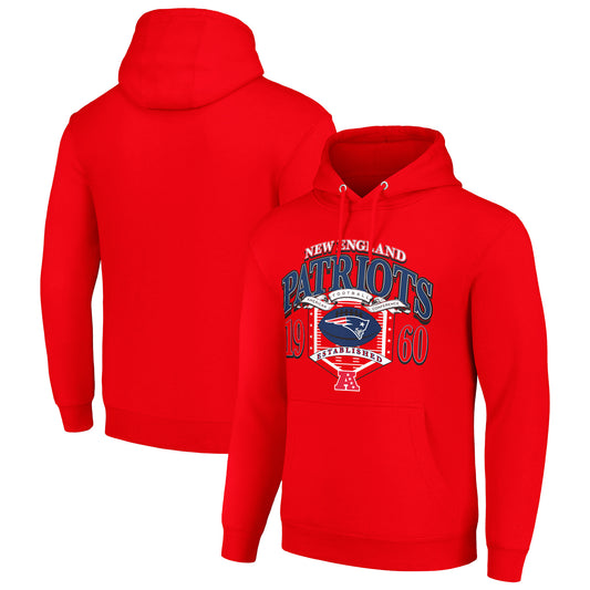 Men's Starter Red New England Patriots 80s Retro Pullover Hoodie