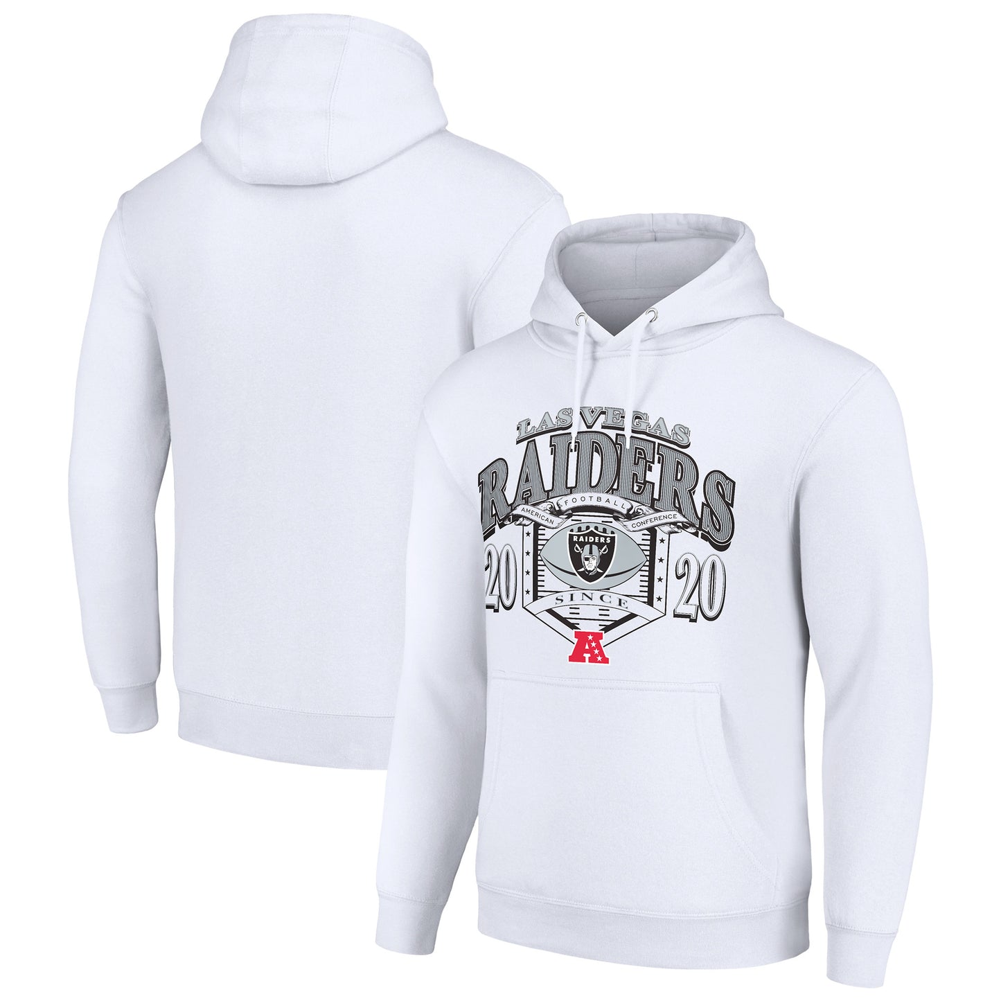 Men's Starter White Las Vegas Raiders 80s Retro Pullover Hoodie