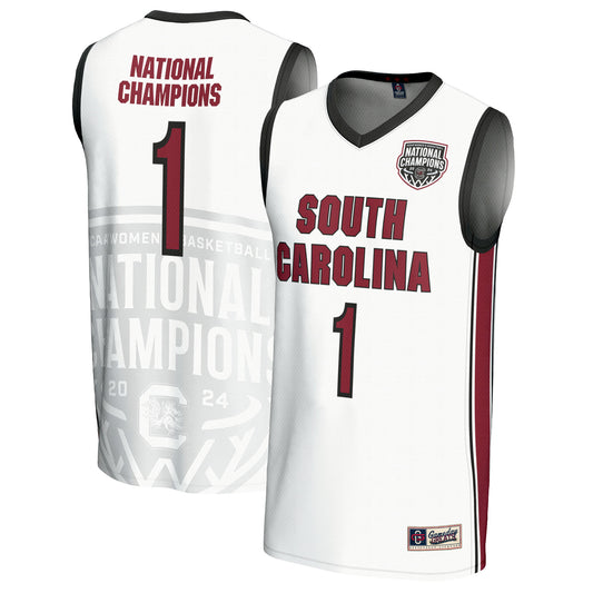 Unisex GameDay Greats  White South Carolina Gamecocks 2024 NCAA Women's Basketball National Champions Lightweight Fashion Jersey