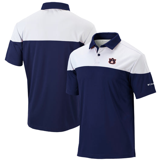 Men's Columbia Navy Auburn Tigers Best Ball Omni-Wick Polo