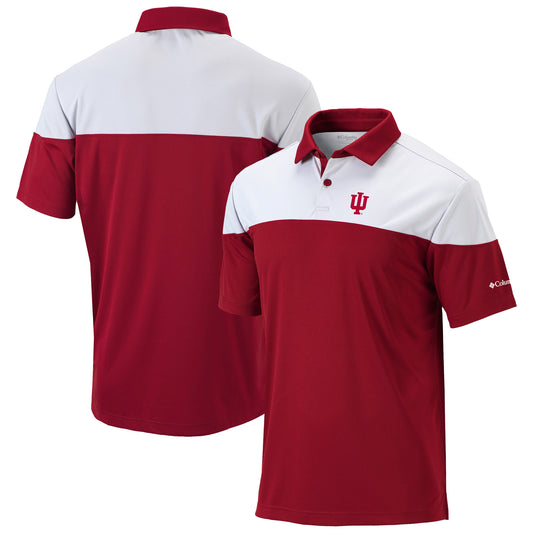 Men's Columbia Crimson Indiana Hoosiers Best Ball Omni-Wick Polo