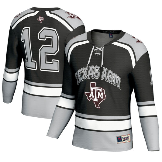 Unisex GameDay Greats #12 Black Texas A&M Aggies Hockey Fashion Jersey