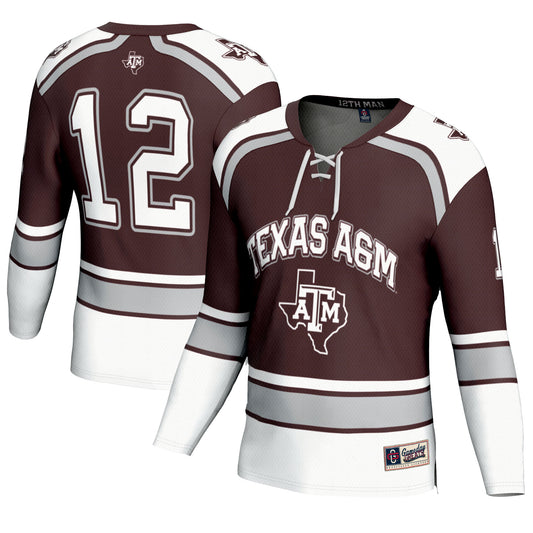 Unisex GameDay Greats #12 Maroon Texas A&M Aggies Hockey Fashion Jersey