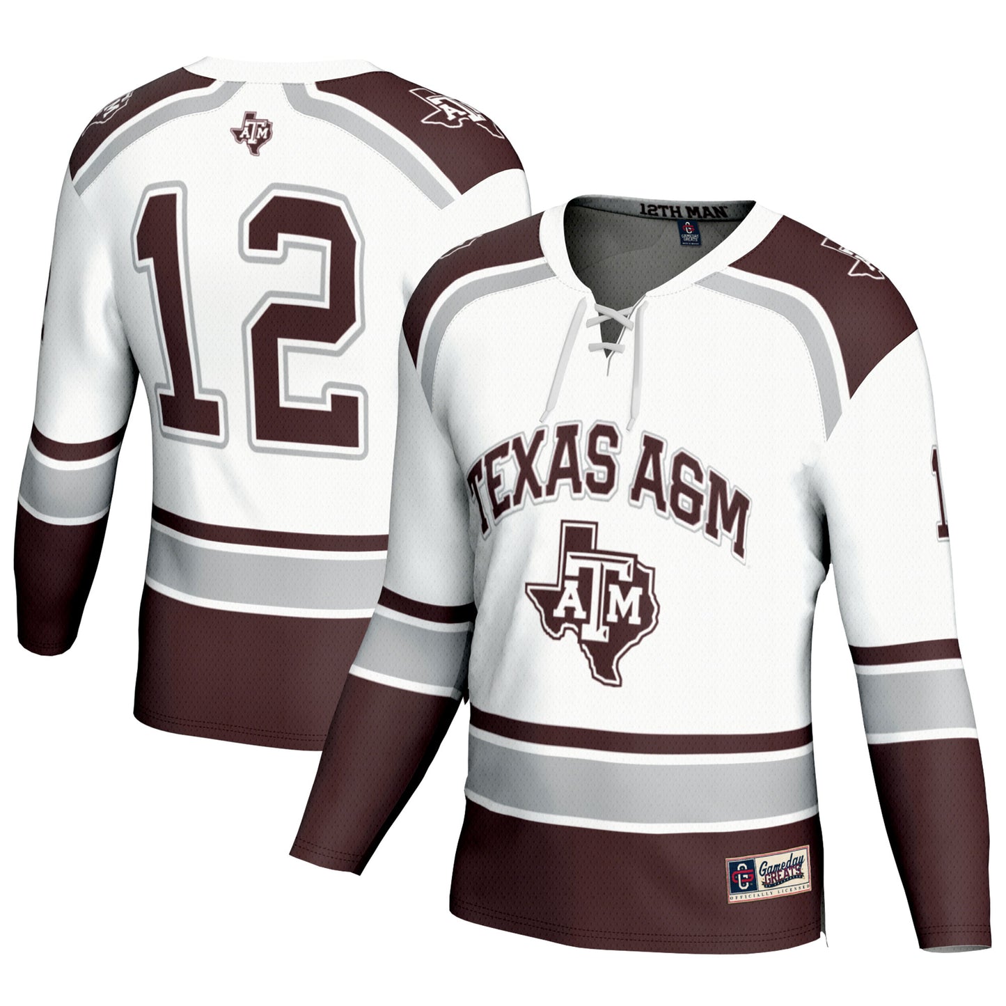 Youth GameDay Greats #12 White Texas A&M Aggies Hockey Fashion Jersey