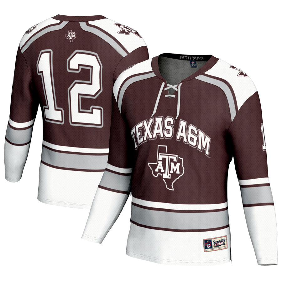 Youth GameDay Greats #12 Maroon Texas A&M Aggies Hockey Fashion Jersey