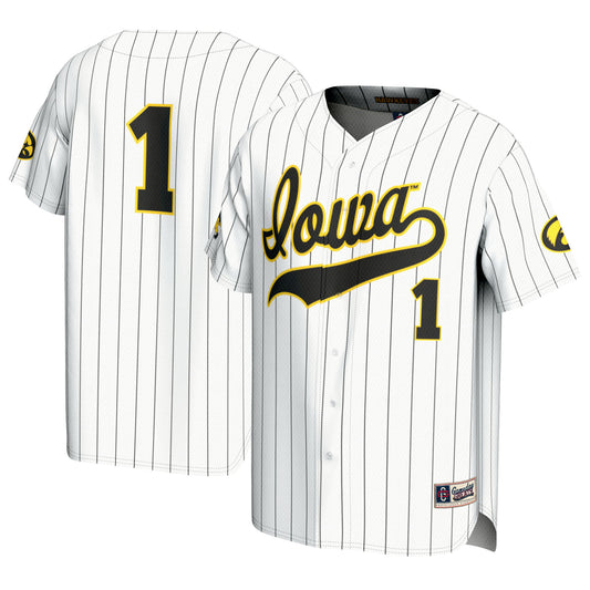 Unisex GameDay Greats #1 White Iowa Hawkeyes Baseball Lightweight Fashion Jersey