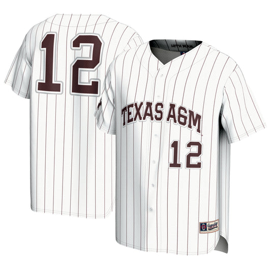 Unisex GameDay Greats #12 White Texas A&M Aggies Baseball Lightweight Fashion Jersey