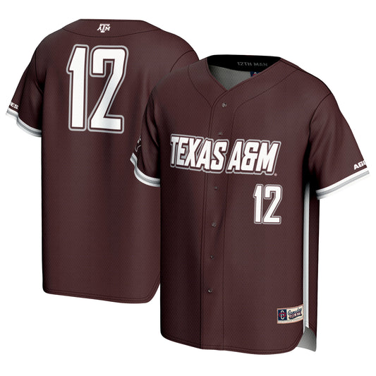 Unisex GameDay Greats #12 Maroon Texas A&M Aggies Baseball Lightweight Fashion Jersey