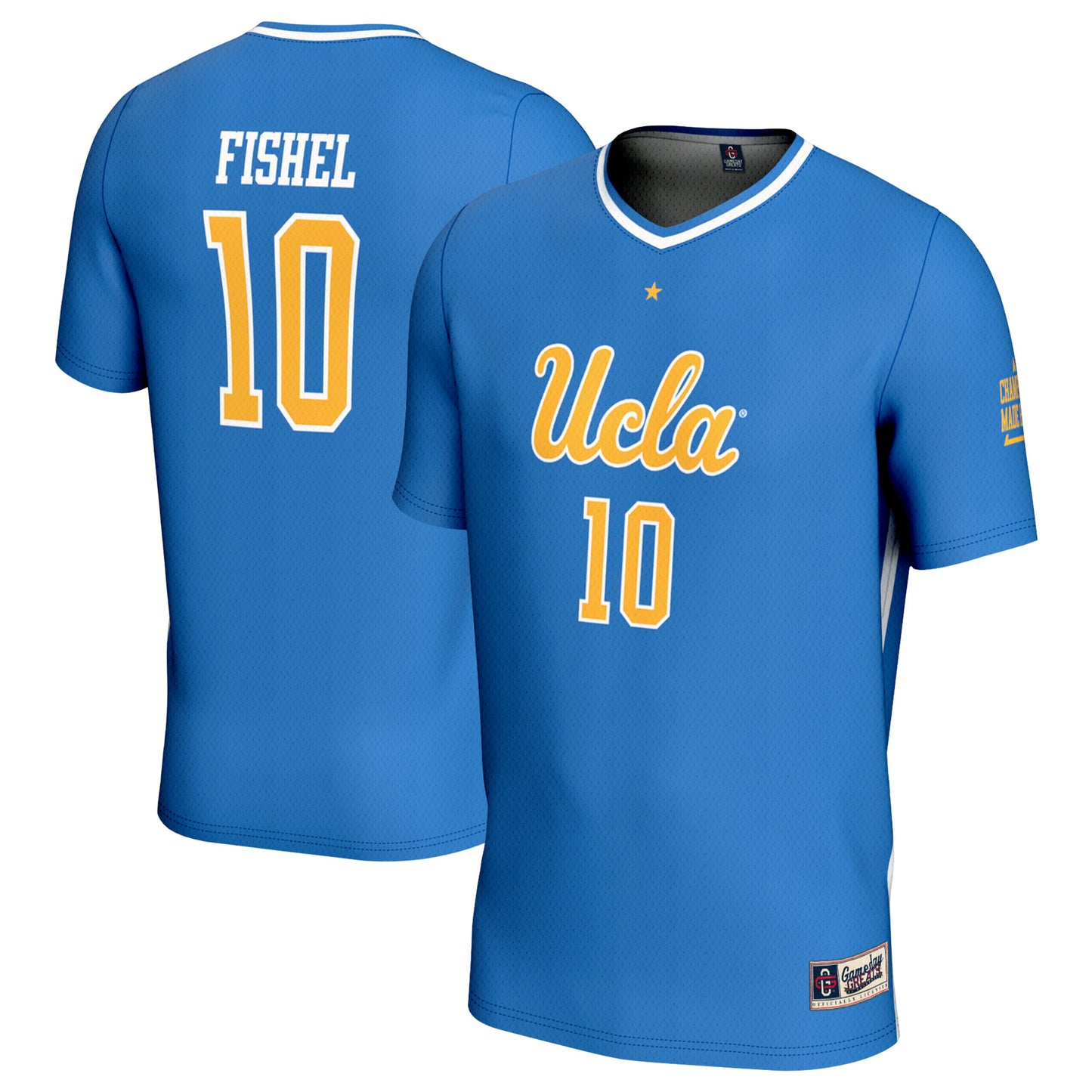 Unisex GameDay Greats Mia Fishel Blue UCLA Bruins Women's Soccer Lightweight Fashion Jersey