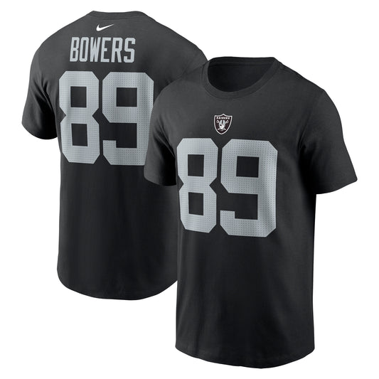 Men's Nike Brock Bowers Black Las Vegas Raiders 2024 NFL Draft First Round Pick Name & Number T-Shirt