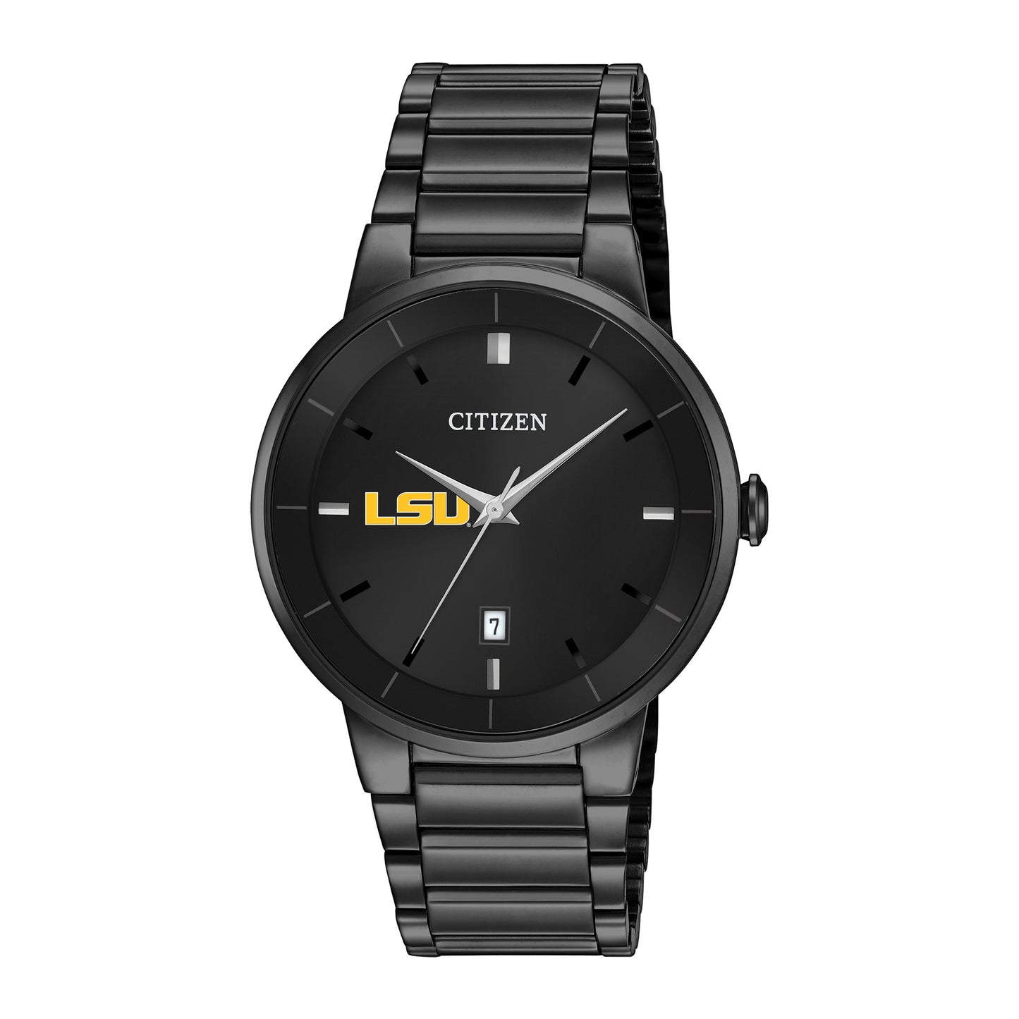 Men's Citizen Watch LSU Tigers Black Dial Stainless Steel Watch