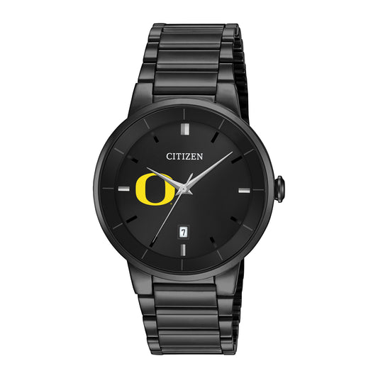 Men's Citizen Watch Oregon Ducks Black Dial Stainless Steel Watch