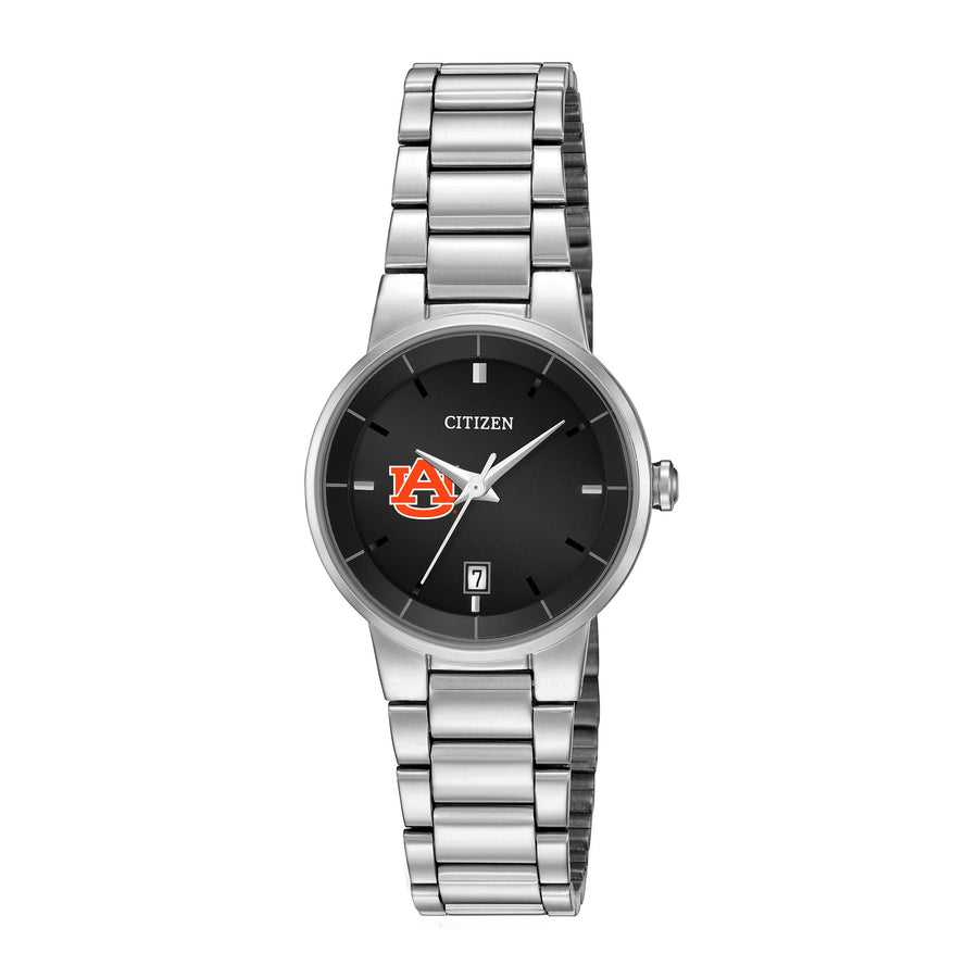 Women's Citizen Watch Silver Auburn Tigers Black Dial Stainless Steel Watch