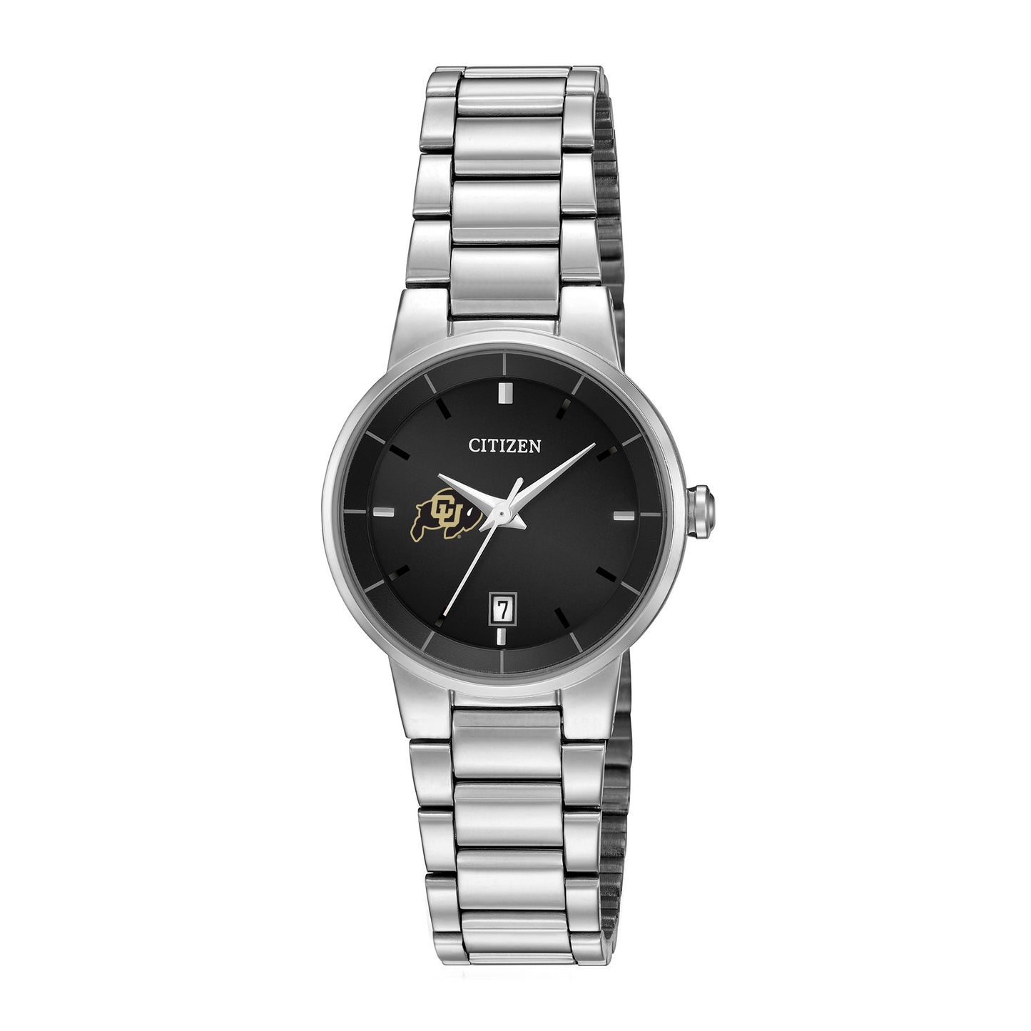 Women's Citizen Watch Silver Colorado Buffaloes Black Dial Stainless Steel Watch