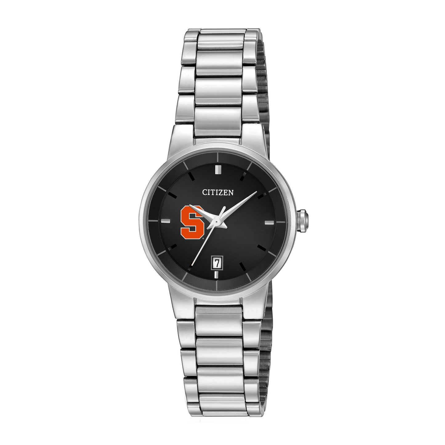 Women's Citizen Watch Silver Syracuse Orange Black Dial Stainless Steel Watch