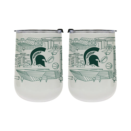 Michigan State Spartans 18oz. Campus Line Art Tumbler