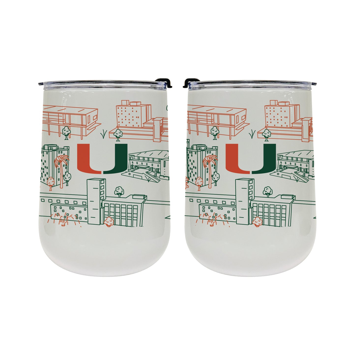 Miami Hurricanes 18oz. Campus Line Art Tumbler