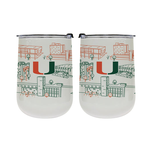 Miami Hurricanes 18oz. Campus Line Art Tumbler