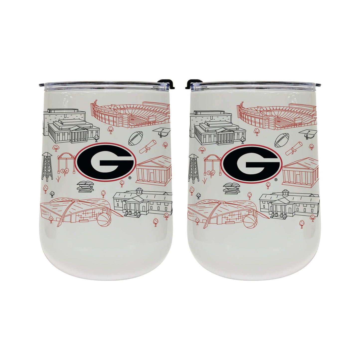 Georgia Bulldogs 18oz. Campus Line Art Tumbler