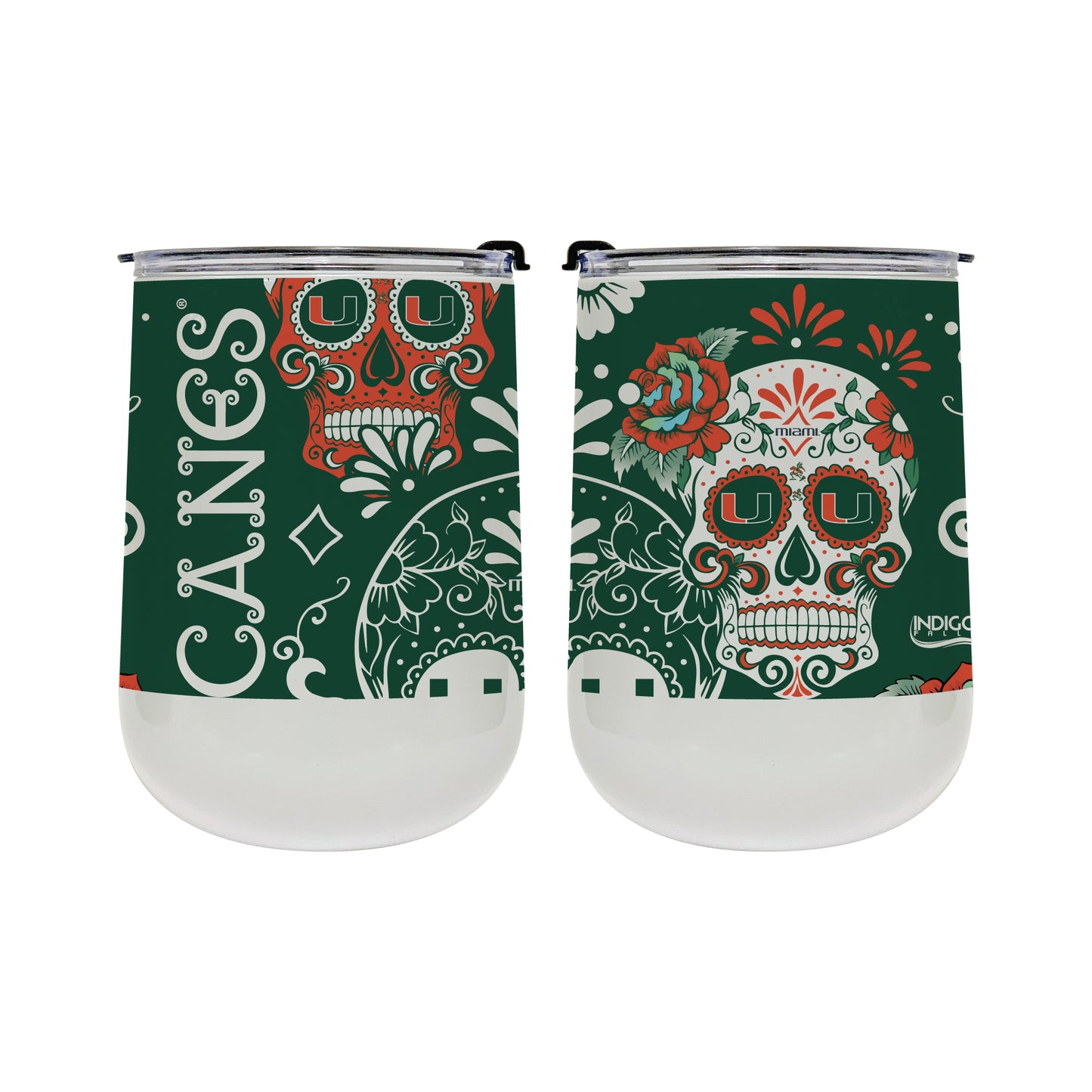 Miami Hurricanes 18oz. Dia De Los Muertos Tumbler