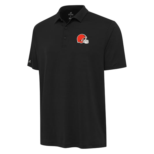 Men's Antigua  Black Cleveland Browns Reprocess Polo