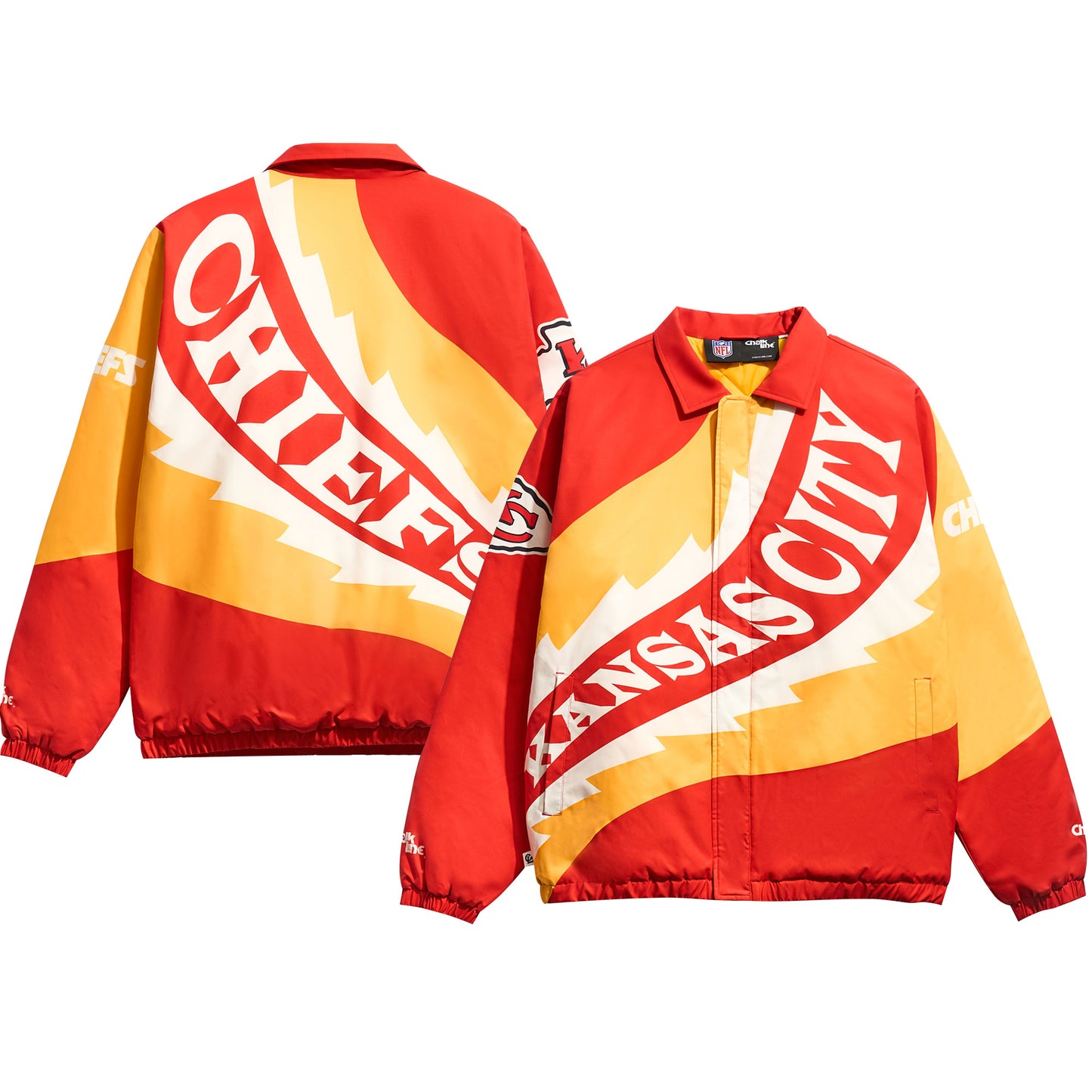 Men's Chalk Line Red/Gold Kansas City Chiefs Saw Blade Quilted Puffer Full-Zip Jacket