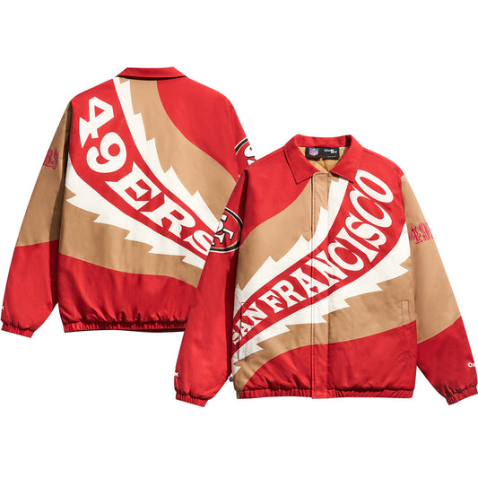 Men's Chalk Line Scarlet/Gold San Francisco 49ers Saw Blade Quilted Puffer Full-Zip Jacket