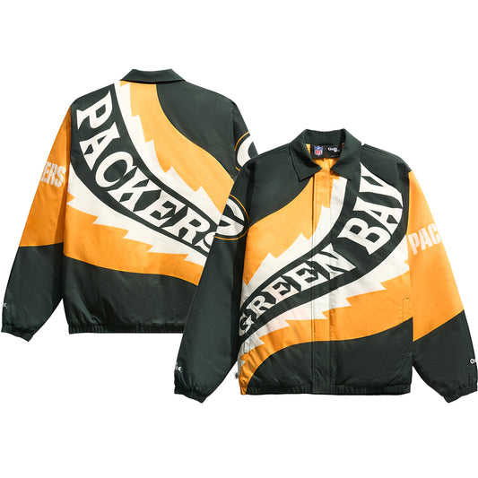 Men's Chalk Line Green/Gold Green Bay Packers Saw Blade Quilted Puffer Full-Zip Jacket
