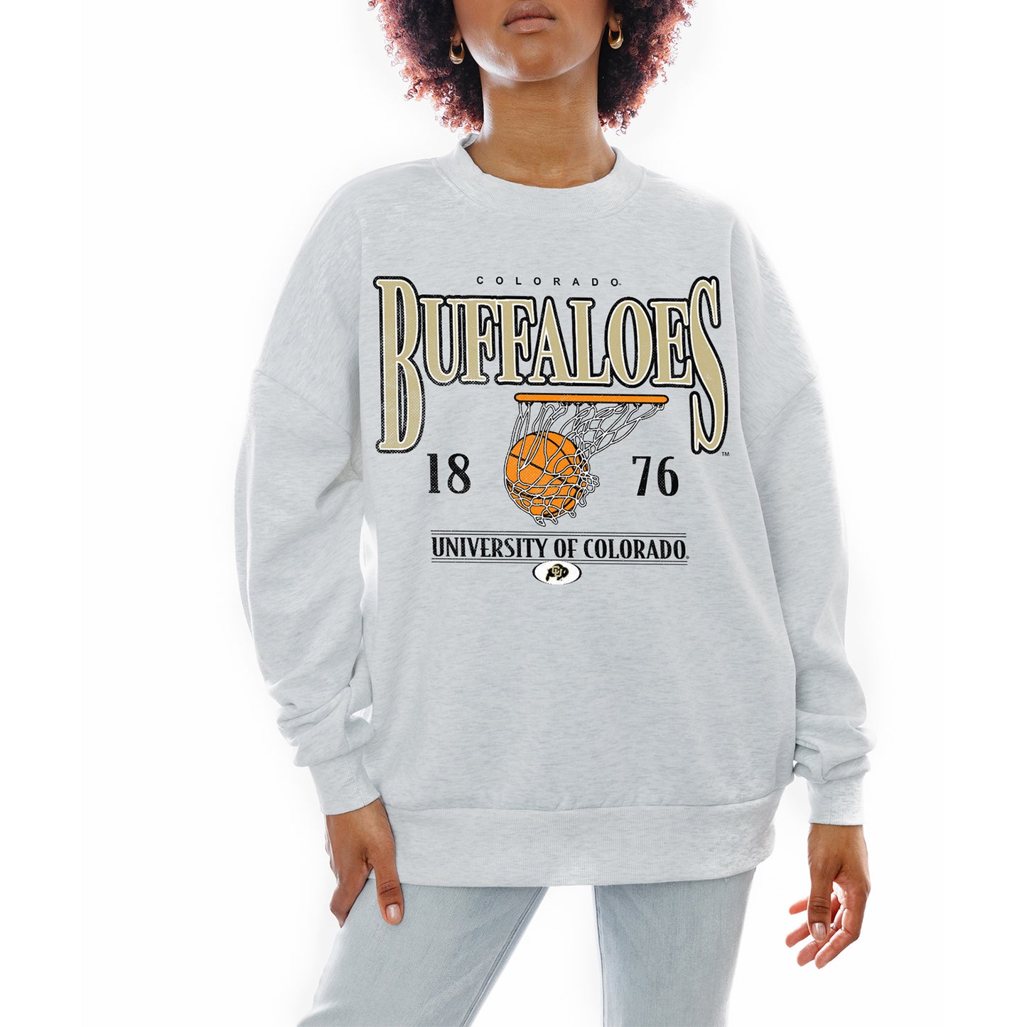 Women's Gameday Couture Gray Colorado Buffaloes Basketball Premium Fleece Drop Pullover Sweatshirt