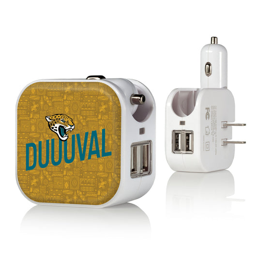 Keyscaper White Jacksonville Jaguars 2-In-1 USB Charger