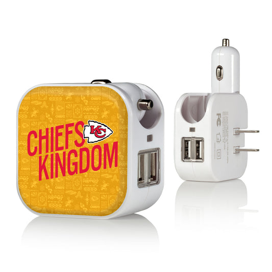 Keyscaper White Kansas City Chiefs 2-In-1 USB Charger