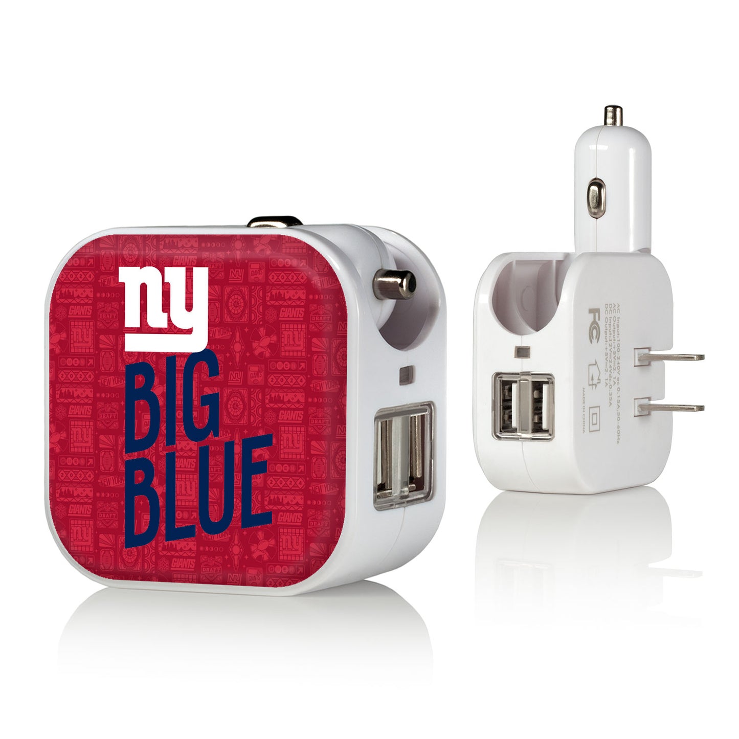 Keyscaper White New York Giants 2-In-1 USB Charger