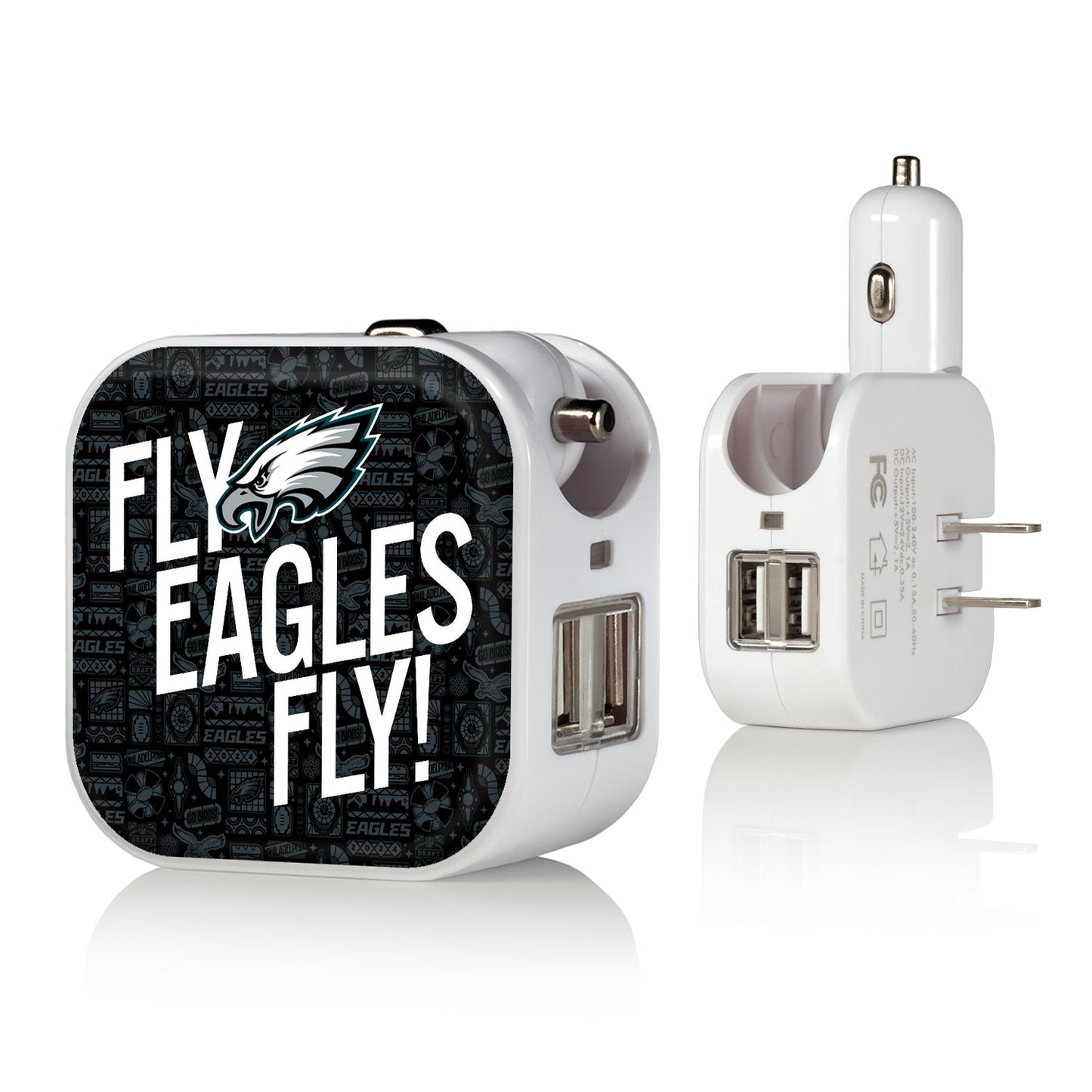 Keyscaper White Philadelphia Eagles 2-In-1 USB Charger