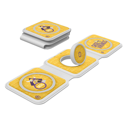 Keyscaper White Minnesota Vikings 3-in-1 Foldable Charger