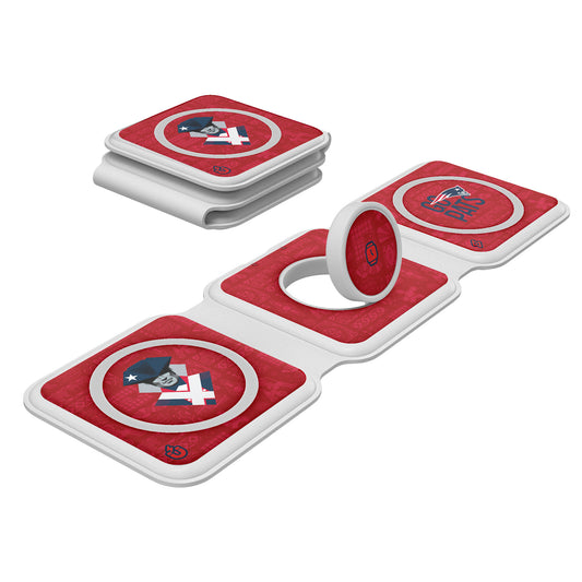 Keyscaper White New England Patriots 3-in-1 Foldable Charger