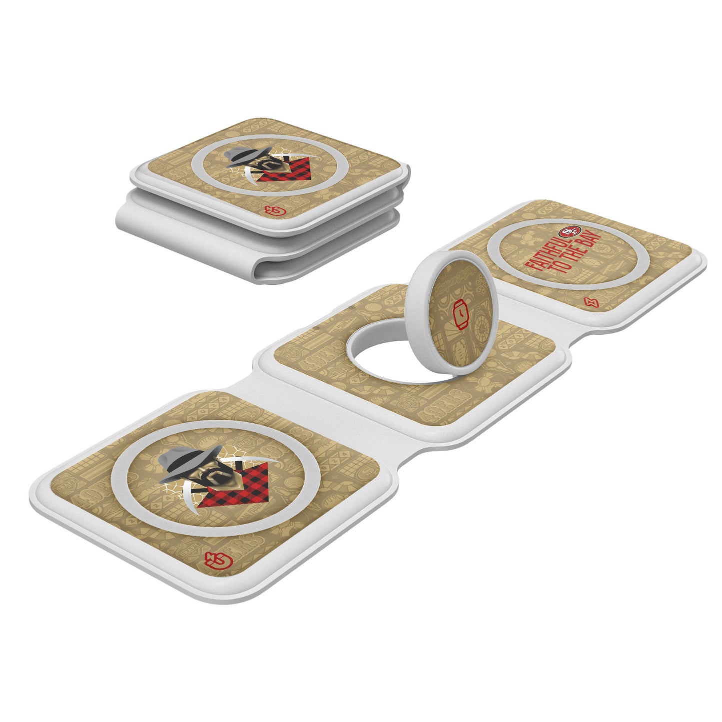 Keyscaper White San Francisco 49ers 3-in-1 Foldable Charger