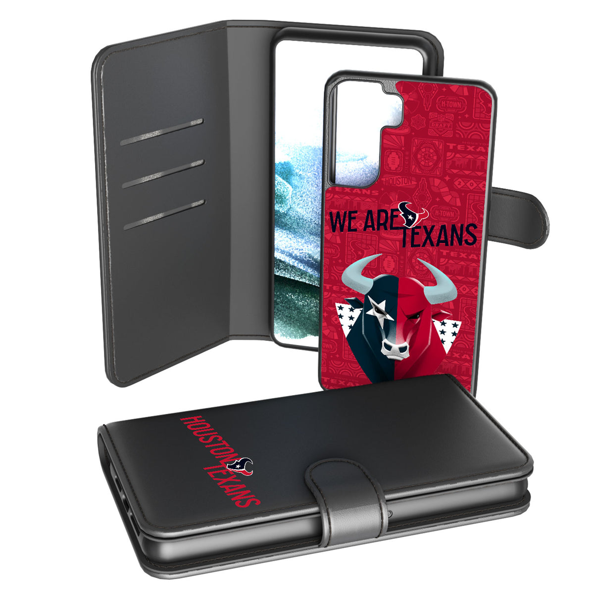 Keyscaper Black Houston Texans Galaxy Wallet Case