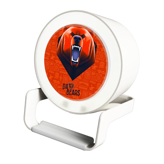 Keyscaper White Chicago Bears Night Light Charger with Bluetooth Speaker